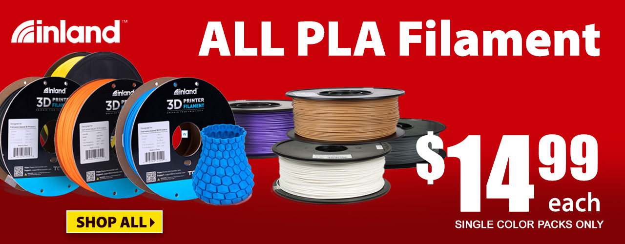 Inland PLA Filament only $14.99 each