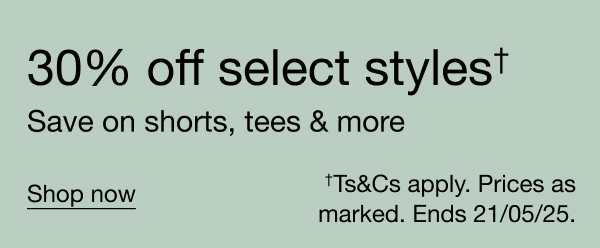 The Summer Essentials Event 30% off select styles