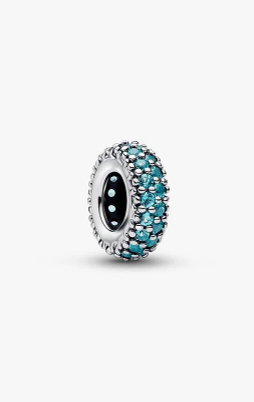 Turquoise Murano Glass & Glitter Charm