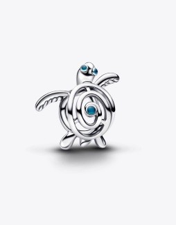 Turquoise Murano Glass & Glitter Charm
