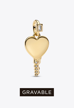 Engravable Heart Key Pendant