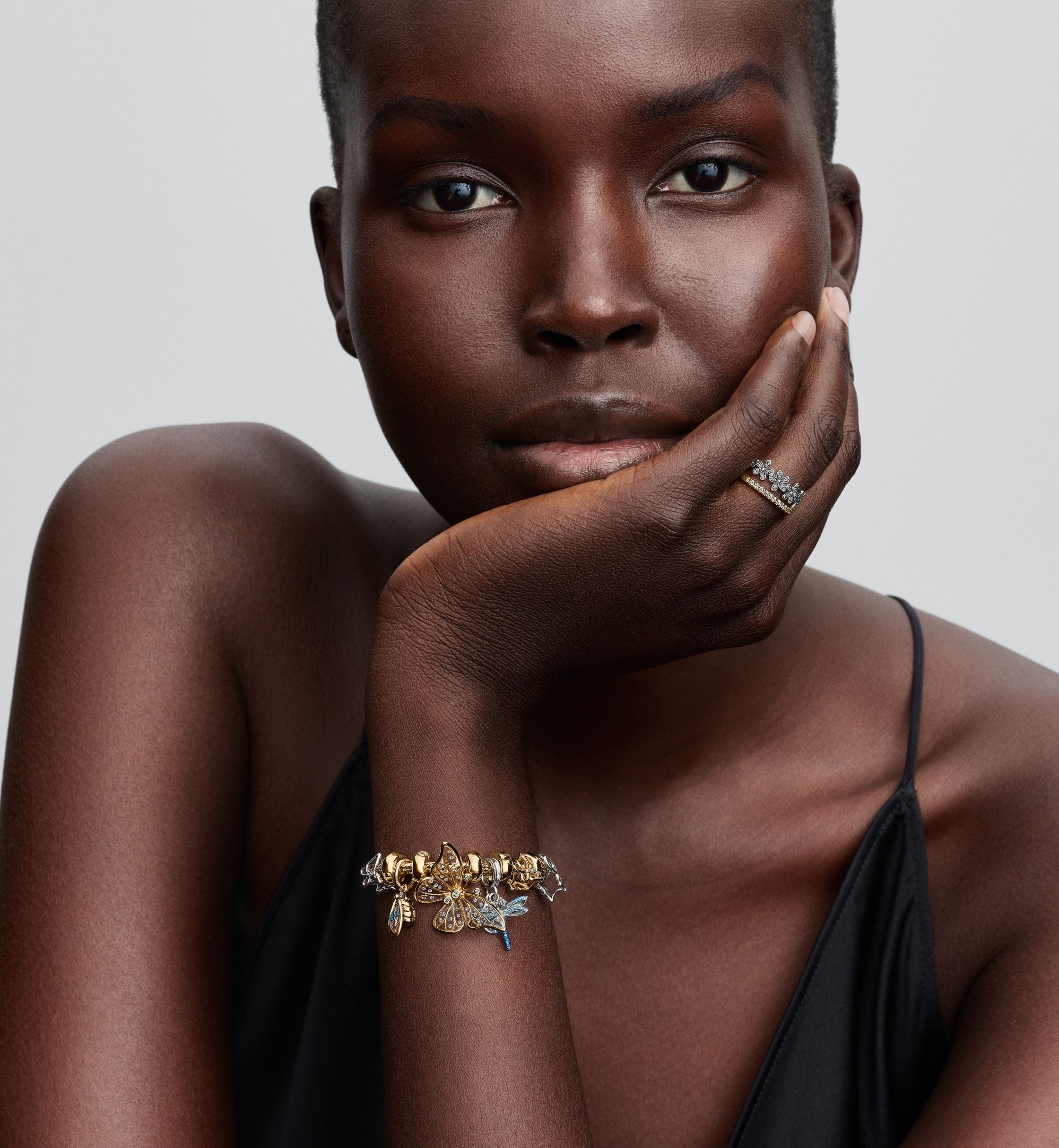 Loaded bracelet with Pandora Moments charms