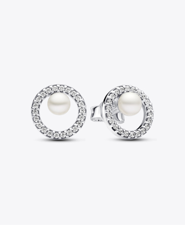 Treated Freshwater Cultured Pearl & Pavé Halo Stud Earrings