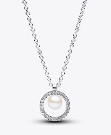 Treated Freshwater Cultured Pearl & Pavé Collier Necklace