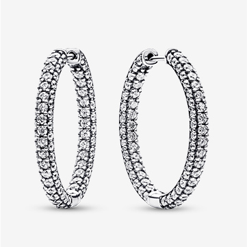 Pandora Timeless Pavé Single-row Hoop Earrings