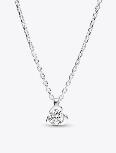 Pandora Talisman Lab-grown Diamond Heart Pendant Necklace 0.25 carat tw Sterling Silver