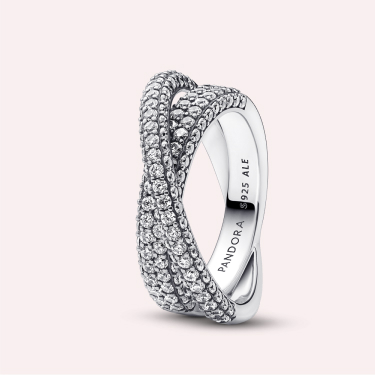 Pandora Timeless Pavé Crossover Dual Band Ring