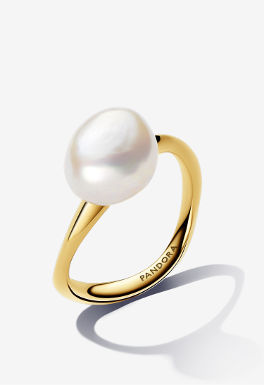 Baroque Treated Freshwater Cultured Pearl Ring