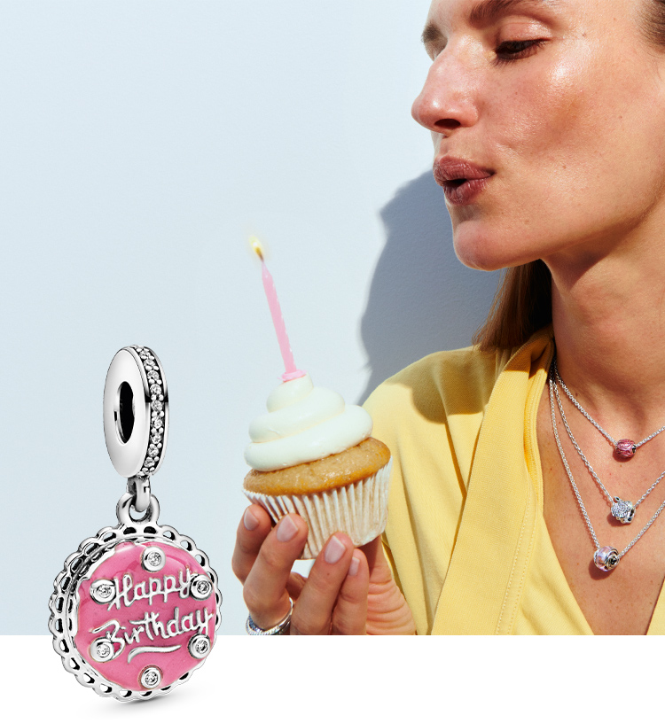 Model with Pandora birthday charm