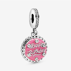 Pink Birthday Cake Dangle Charm