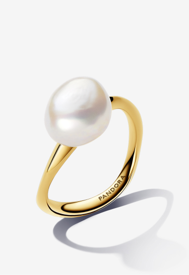 Baroque Treated Freshwater Cultured Pearl Ring