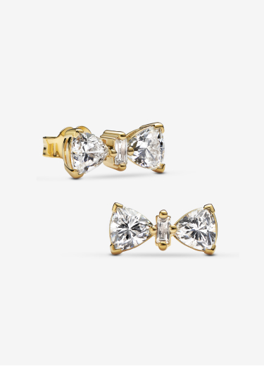 Sparkling Bow Stud Earrings