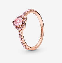 Sparkling Elevated Heart Ring