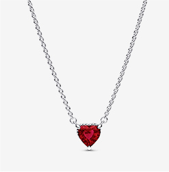 Sparkling Heart Halo Pendant Collier Necklace