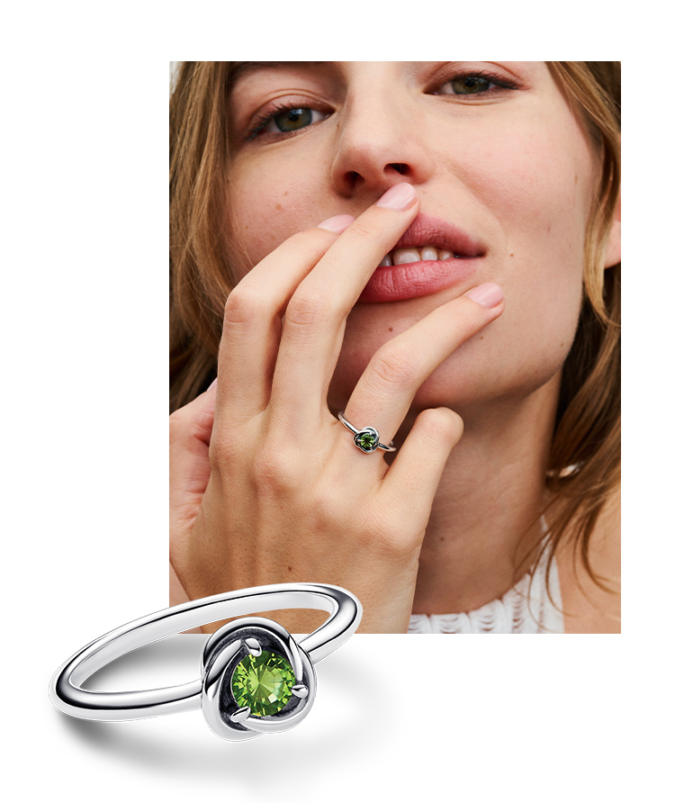 Model wearing Pandora ring