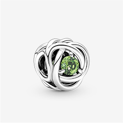 August Spring Green Eternity Circle Charm