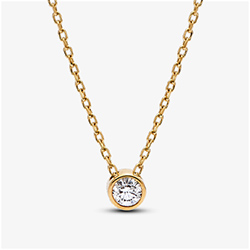 Pandora Era Lab-grown Diamond Bezel Pendant Necklace 0.15 carat tw 14k Gold