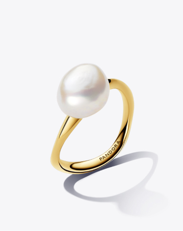 Baroque Treated Freshwater Cultured Pearl Ring