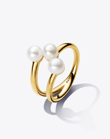 Treated Freshwater Cultured Pearl Open Ring