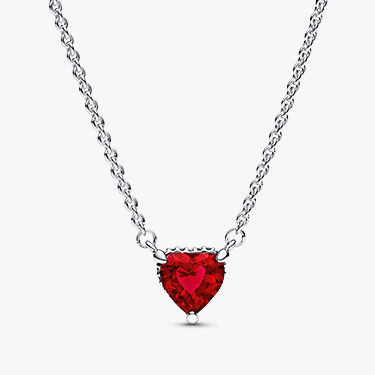 Sparkling Heart Halo Pendant Collier Necklace