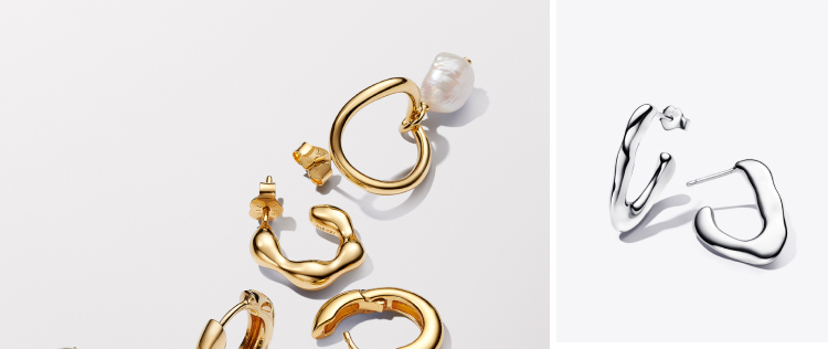 Organically V-shaped Open Hoop Earrings