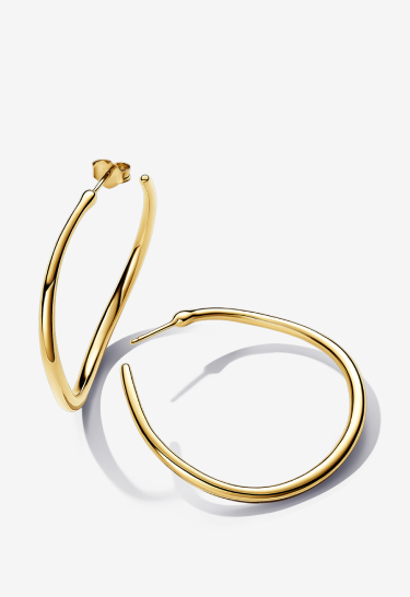 Organically Shaped 42 mm Open Hoop Earrings