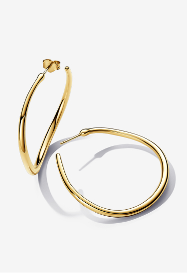 Organically Shaped 42 mm Open Hoop Earrings