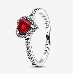 Elevated Red Heart Ring