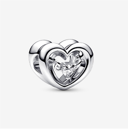 Radiant Heart & Floating Stone Charm