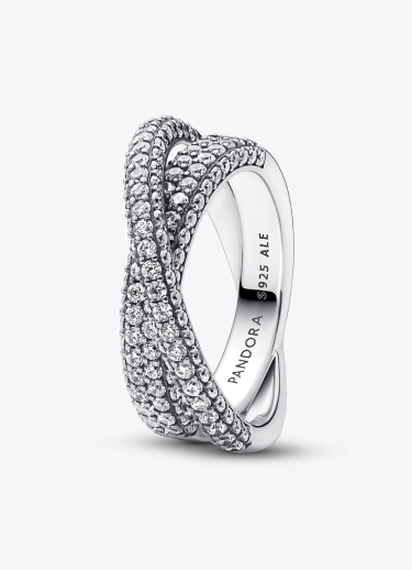 Pandora Timeless Pavé Crossover Dual Band Ring