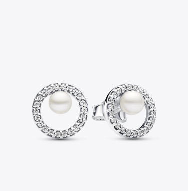 Treated Freshwater Cultured Pearl & Pavé Halo Stud Earrings