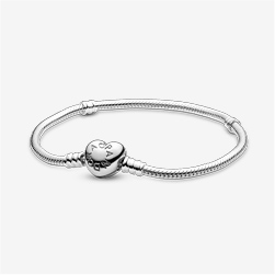 Pandora Moments Heart Clasp Snake Chain Bracelet