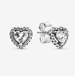 Elevated Heart Stud Earrings