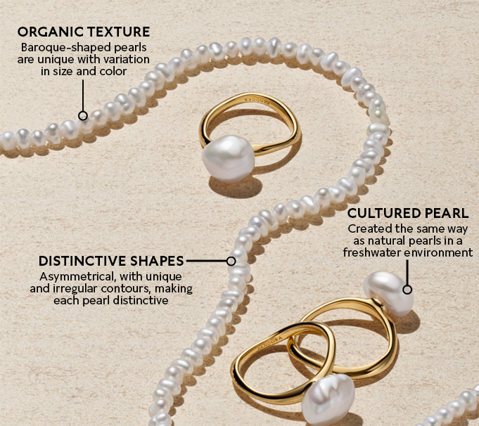 Pandora treated freshwater cultured pearls