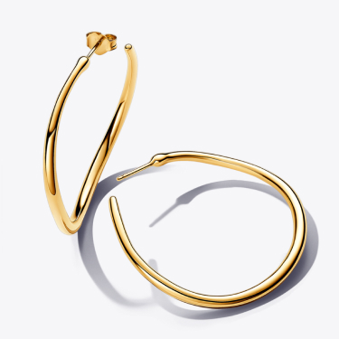 Organically Shaped 42 mm Open Hoop Earrings