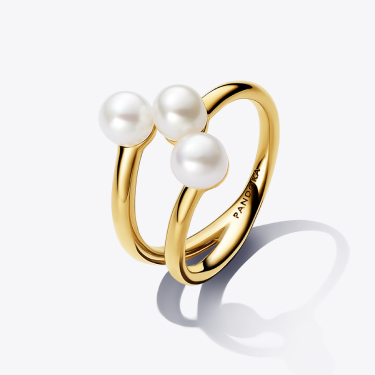 Treated Freshwater Cultured Pearl Open Ring