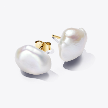 Baroque Treated Freshwater Cultured Pearl Stud Earrings