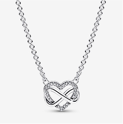 Sparkling Infinity Heart Collier Necklace