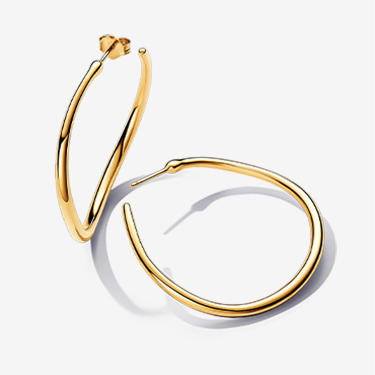 Organically Shaped 42 mm Open Hoop Earrings