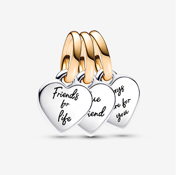 Two-tone Splittable Friendship Triple Dangle Charm