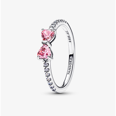 Sparkling Pink Bow Ring