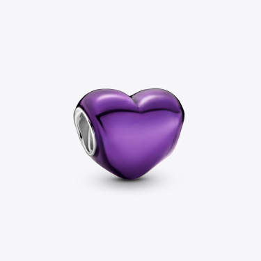 Metallic Purple Heart Charm