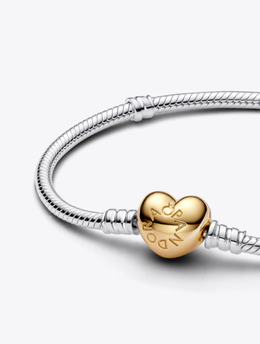 Pandora Moments Heart Clasp Snake Chain Bracelet