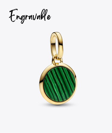 Green Engravable Mini Medallion Charm