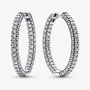 Pandora Timeless Pavé Single-row Hoop Earrings