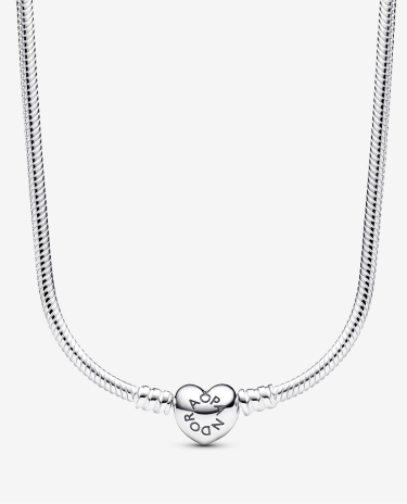 Pandora Moments Heart Clasp Snake Chain Necklace