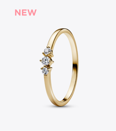 Pandora Era 14k Gold Micro Lab-grown Diamond Triple Stone Ring  