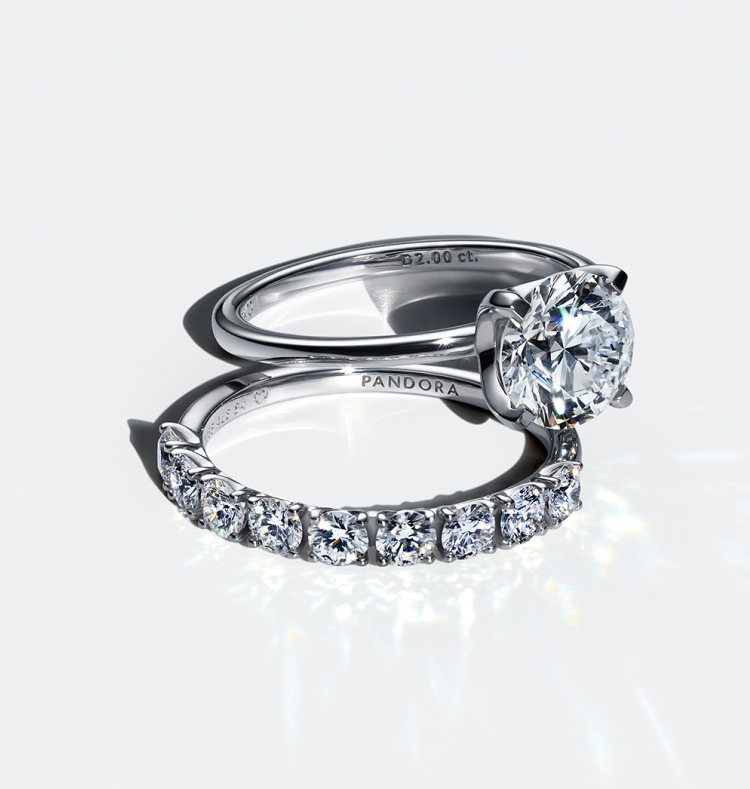 Model wearing Pandora lab-grown diamonds