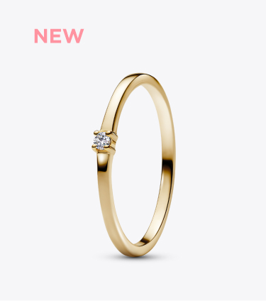 Pandora Era 14k Gold Micro Lab-grown Diamond Single Stone Ring  