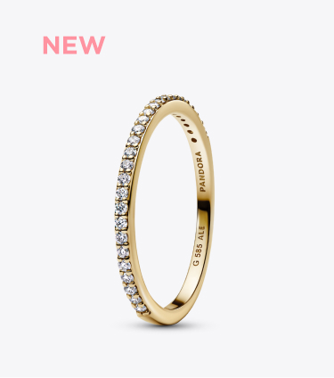 Pandora Era 14k Gold Micro Lab-grown Diamond Half Eternity Pavé Band Ring